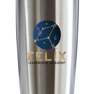 Felix Leadership Academy Logo Stainless Steel Double Wall Vacuum Tumbler - Silver